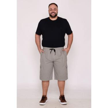 Imagem de Bermuda Macaw 7784 Cinza Claro Elástico Plus Size Sarja