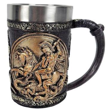 Imagem de Caneca São Jorge Dragão Resina 3D - Tenda Medieval