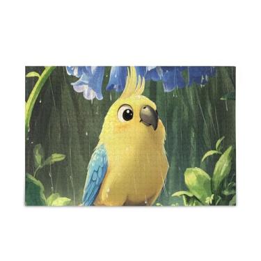 Imagem de Quebra-cabeça fofo de lírio de calopsita de 500 peças, composto de papel e madeira, quebra-cabeças exclusivos para adultos com suporte de letras