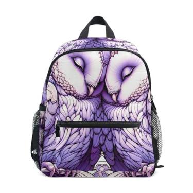 Imagem de GAIGEO Lavender Owl Love Birds Backpacks for Toddlers with Whistle, Adjustable Chest Strap, Preschool Girl Backpack Lightweight & Compact for Ages 3-8
