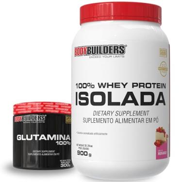 Imagem de Kit 100% Isolada Morango 900g + 100% Glutamina 300g - Bodybuilders