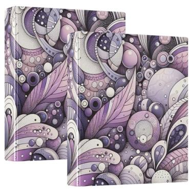 Imagem de Pasta de arquivo para prancheta de lavanda com três anéis para material escolar e de escritório, pacote com 2