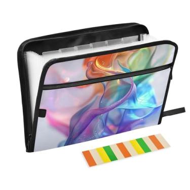 Imagem de Pasta de arquivo expansível abstrata, organizador de documentos sanfonado com 13 bolsos para escola e escritório