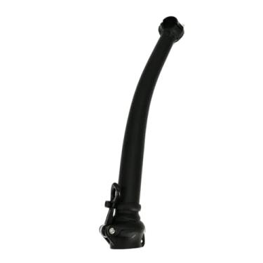 Imagem de Mesa de bicicleta dobrável curvada à direita, em liga de alumínio, com pescoço de ganso, 35 cm e 37 cm, dobrável para fora.(Black 37cm)