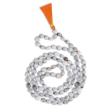 Imagem de Arihant Gems and Jewels Vaijayanti Jaap Mala | 108+1 contas originais naturais e autênticas | Terço da vitória em forma oval | Reiki energizado por Grandmaster e especialista em Vastu para Puja e Jaap