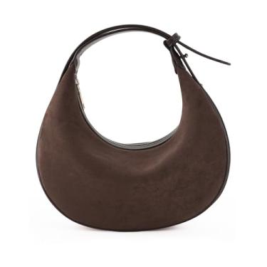 Imagem de DesKimdo Bolsa de trabalho feminina para uso diário preta com zíper, bolsa preta impermeável para viagem, academia, escola, Camurça café