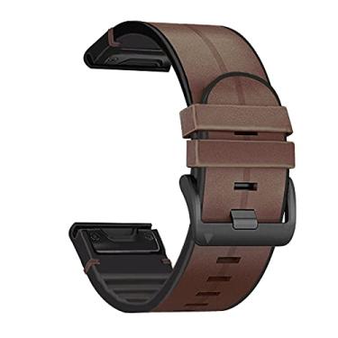 Imagem de TIOYW Pulseira de relógio inteligente de 26 mm para Garmin Fenix 7 7X 6 6X Pro 5X 5 Plus 935 pulseiras acessórias de couro de silicone de liberação rápida (F,26 mm Descent Mk1 MK2)