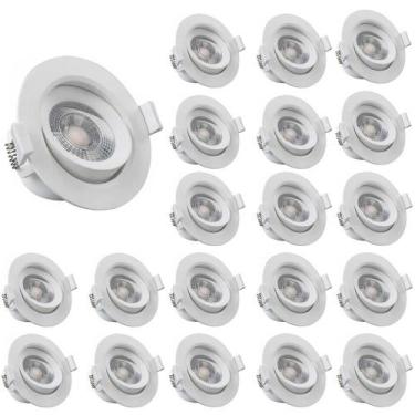 Imagem de Conjunto 20 Spot Led Redondo Embutir 3W Branco Frio 6500k Bivolt - Luz