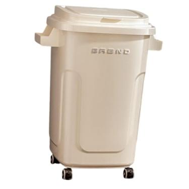 Imagem de Bothyi Lixeira de dupla camada multifuncional, simples e, ideal para banheiro, cozinha, escritório, quarto e cômoda, Cream 48 L