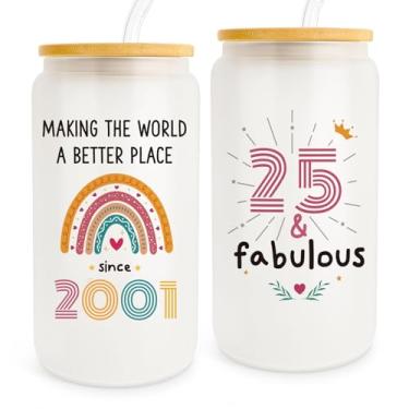 Imagem de Frerdui Presentes de aniversário de 25 anos para mulheres, presente fabuloso 25, presente para mulher de 25 anos dela, presentes para mulheres de 25 anos para ela, irmã nascida em 2001, decorações de