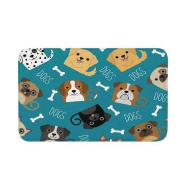 Imagem de Jbofyee Tapete de banheiro de microfibra macia antiderrapante para cachorros, tapete lavável, tapete de entrada, animais de estimação, decoração para banheira, chuveiro, piso, 80 x 50 cm