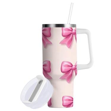 Imagem de ATTX Caneca de viagem de aço inoxidável isolada a vácuo para o dia dos namorados de 1,134 g, caneca de café à prova de vazamento com canudo #275