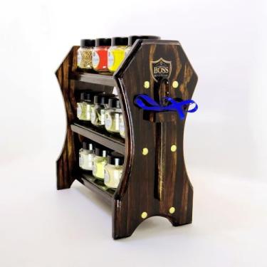 Imagem de Porta temperos Condimentos de balcão - BOSS - Arte Madeira, Ibiúna Esc