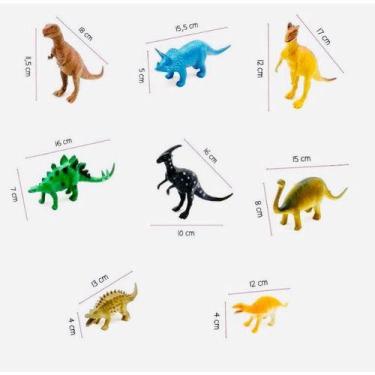Imagem de Kit Com 8 Dinossauros De Borracha Brinquedo. - fun game