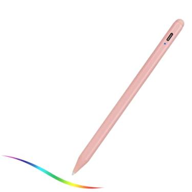 Imagem de Lápis Stylus 2020 iPad 8ª geração de 10,2 polegadas com rejeição de palma tipo C carga 1,5 mm substituível ponta fina 2ª caneta ativa compatível com Apple Pencil para iPad 10,2 polegadas 8ª geração de caneta de desenho, rosa