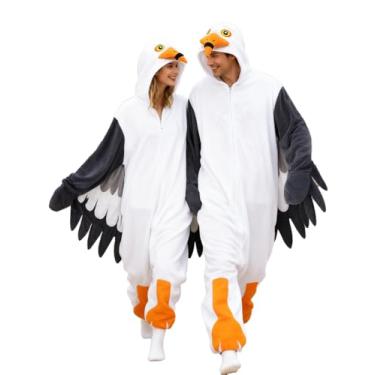 Imagem de Pijama adulto de pássaro, cosplay, fantasia de Halloween, roupa de casa para mulheres e homens, Gaivota., GG