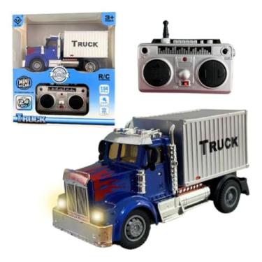 Imagem de Caminhão de Controle Remoto com Luzes LED | Veículo 4 Canais (Frente, Trás, Direita, Esquerda) | Brinquedo Homologado | Alta Velocidade e Pneus de Borracha | Presente para Meninos e Meninas