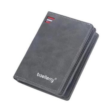 Imagem de Carteira Masculina Slim Em Couro PU Com Proteção RFID, 10 Slots Para C