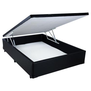 Imagem de Cama Box Baú  Casal Mega Corino Black - 138x188