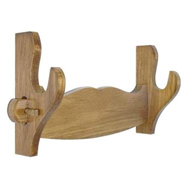 Imagem de pcagfaajmh Suporte de espada de madeira maciça Suporte de parede para exibição de espada para espada Katana Wakizashi Samurai Sword (1)