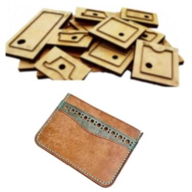Imagem de YJIUYUANQ Molde de carteira de couro, furador de cartão e modelo de corte de madeira