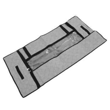 Imagem de Dioche Caixa de Armazenamento Sob a Cama Organizador Dobrável de Grande Capacidade 45L Com Tampa de PVC Transparente para Roupas, Sapatos, Roupa de Cama, Tecido Cinza, Aço Inoxidável