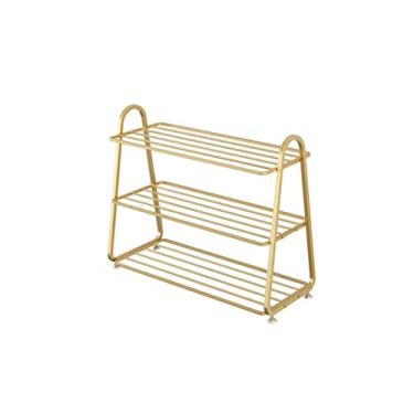 Imagem de organizador de sapatos de 3 camadas prateleira de sapatos de ferro forjado rack de armazenamento de sapatos entrada sala de estar quarto corredor armazenamento de sapatos armário de sapatos (cor