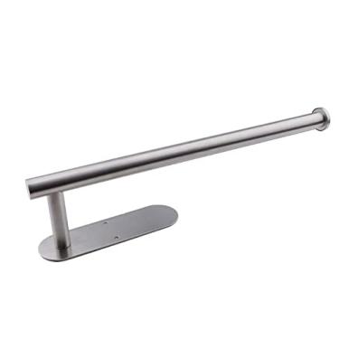 Imagem de Suporte de papel higiênico de aço inoxidável 304 escovado dourado preto adesivo para toalha de papel higiênico para cozinha, banheiro, escovado (preto)