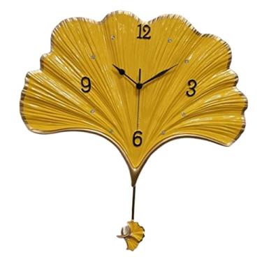 Imagem de Relógio de parede pintura manual relógio de parede de resina sem tique-taque operado por bateria relógios domésticos com pêndulo para decoração de sala de estar relógios de parede para sala de estar