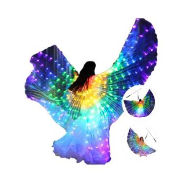 Imagem de Asas De Borboleta LED Coloridas Com Bastões Telescópicos, Fantasia De 