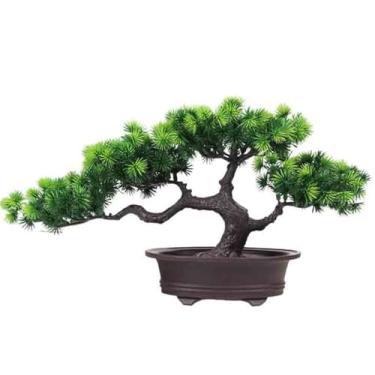 Imagem de Bonsai artificial simulação de plantas em vaso decoração interna flores falsas pinheiro casa sala de estar árvore bonsai artificial