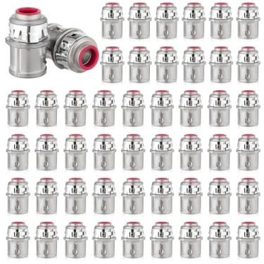 Imagem de AOKLIT 50 conectores de cabo de metal, conector de conduíte de encaixe de 3/20.3 cm, conector elétrico de zinco para cabo de aço e alumínio