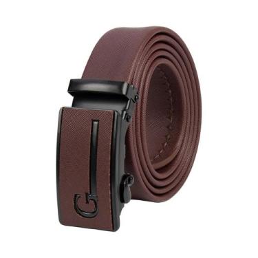 Imagem de Cinto De Couro Preto Masculino Com Fivela De Metal, Cinto De Trabalho 