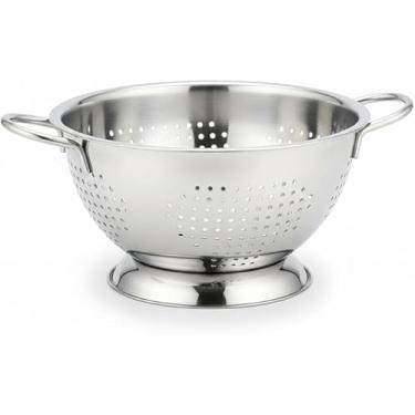 Imagem de Escorredor de Massa em Aço Inox 28 cm – Passador de Macarrão com Alças Confortáveis