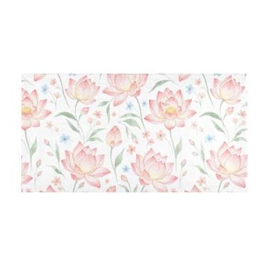 Imagem de Burbuja Tapete de corredor de pelúcia de lótus antiderrapante tapete de cozinha suporte de borracha para corredor, quarto, sala de estar, decoração de entrada, lavável na máquina, 51 x 99 cm