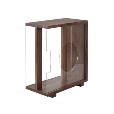 Imagem de VHDY85KA Organizador de mesa criativa de madeira para discos de vinil, caixa de álbum de CD com suporte de painel removível de acrílico