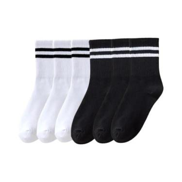 Imagem de Meias Femininas De Cano Médio Respiráveis Confortáveis Absorventes De 