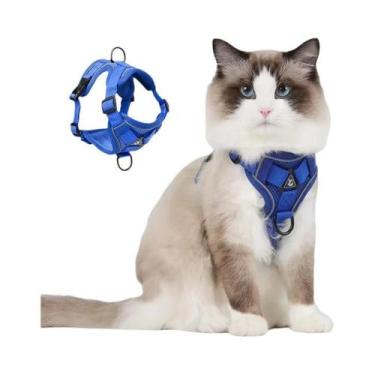 Imagem de Coleira Peitoral Ajustável De Malha Macia Anti-Fuga Para Gatos - Conju