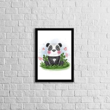 Imagem de Quadro Decorativo Infantil Pandinha Moldura Preta