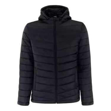 Imagem de Jaqueta Puffer Bobojaco Motociclista com Ziper Capuz Removível - Slim 