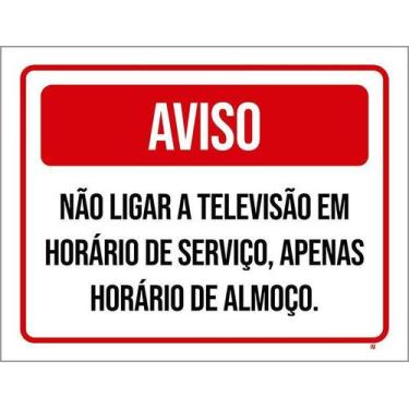 Imagem de Kit 10 Placa Acm Não Ligar Televisão Serviço 18X23 - Sinalizo