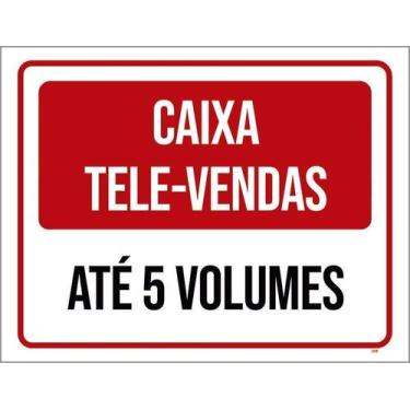 Imagem de Kit 10 Placa Acm Caixa Tele-Vendas 5 Volumes 18X23 - Sinalizo