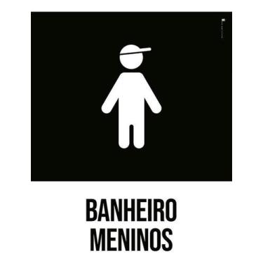 Imagem de Kit 10 Placa Acm Banheiros Meninos Desenho 18X23 - Sinalizo