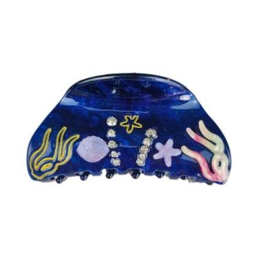 Imagem de Grande Presilha De Cabelo Série Marinha Com Diamantes, Estrela-do-mar 