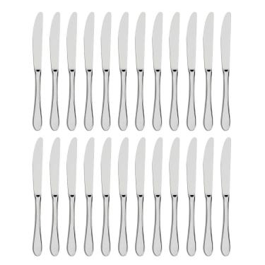 Imagem de Jogo 24 De Facas De Sobremesa Aço Inox Prata Em Casa Tem 18,5cm
