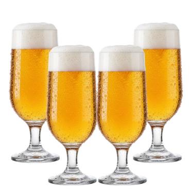 Imagem de Jogo 4 Copo De Cerveja Taça De Vidro Chopp Eden Transparente 300ml G4u Class Home