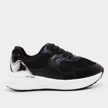 Imagem de Tênis Infantil Molekinha Casual Menina, Preto, Prata, 29