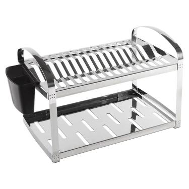 Imagem de Escorredor de Louças de Aço Inox C/Capacidade para 16 Pratos Suprema 40x28,5x27cm Brinox