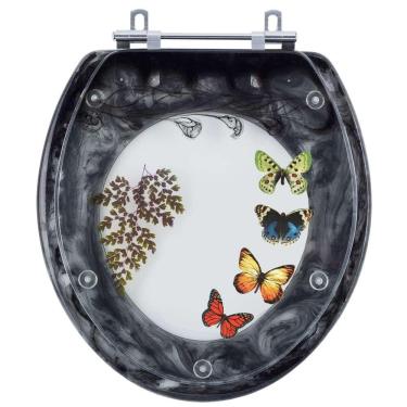 Imagem de Acento Sanitário Deca Convencional Preto com 4 Borboletas