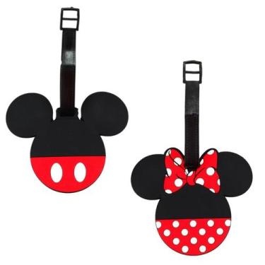 Imagem de Kit 2 Etiqueta Identificação Bagagem Mala Minnie e Mickey - Disney